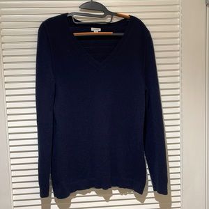 Cuyana Navy Wool Sweater